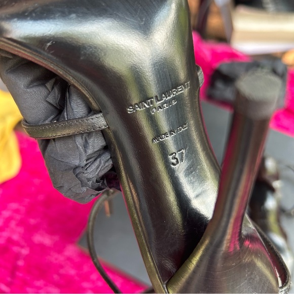 100% Auth YSL Cassandra 110 heels black/gold bronze size 37/7 TTS box and bags - Picture 10 of 16